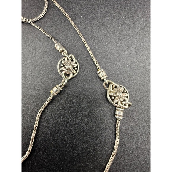 Brighton Home Is Where The Heart Is Necklace Silver Tone Flapper Opera 40" - Picture 5 of 10